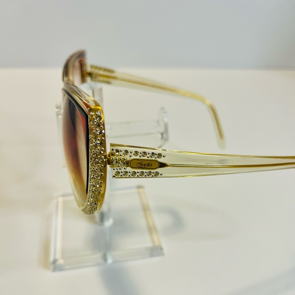 Vintage Sagata Cat Eye Rhinestone Eyeglasses Gold Frame Prescription Lenses main image 11